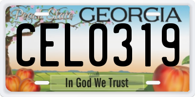 GA license plate CEL0319