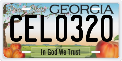 GA license plate CEL0320
