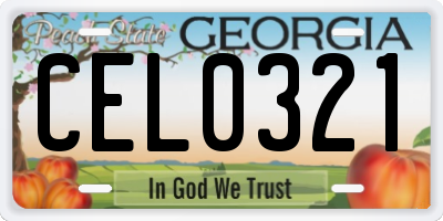 GA license plate CEL0321