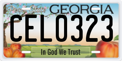 GA license plate CEL0323