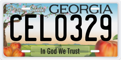 GA license plate CEL0329