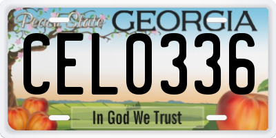 GA license plate CEL0336