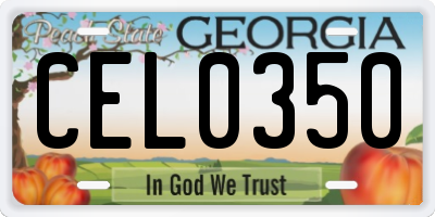 GA license plate CEL0350