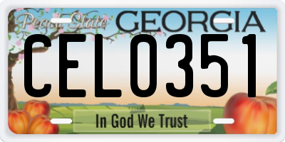 GA license plate CEL0351