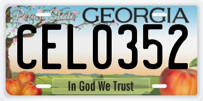 GA license plate CEL0352