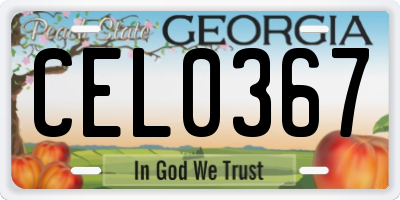 GA license plate CEL0367