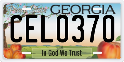 GA license plate CEL0370