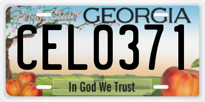 GA license plate CEL0371