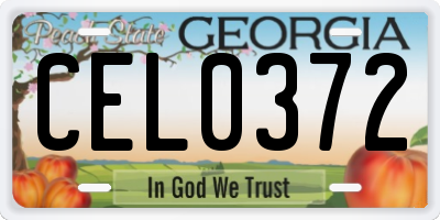 GA license plate CEL0372