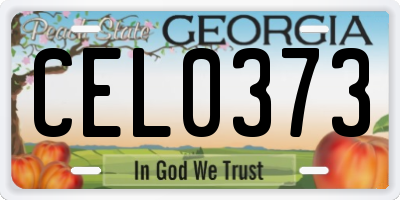 GA license plate CEL0373