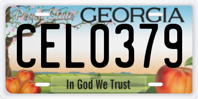 GA license plate CEL0379