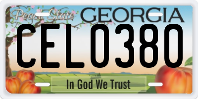 GA license plate CEL0380