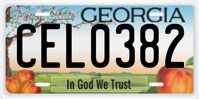 GA license plate CEL0382