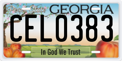 GA license plate CEL0383