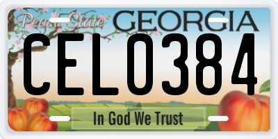 GA license plate CEL0384