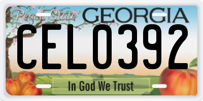 GA license plate CEL0392