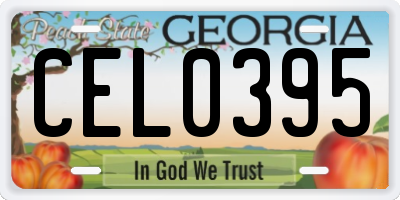 GA license plate CEL0395