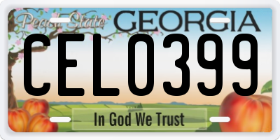 GA license plate CEL0399