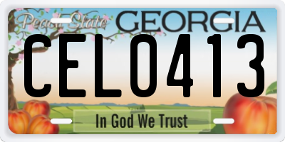 GA license plate CEL0413