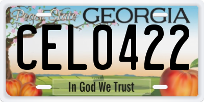 GA license plate CEL0422