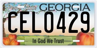 GA license plate CEL0429