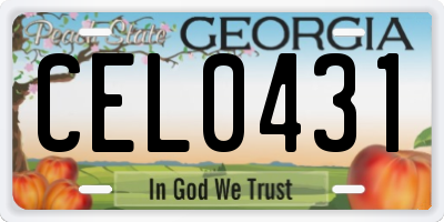 GA license plate CEL0431