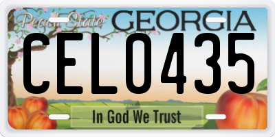 GA license plate CEL0435