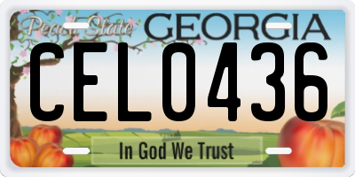 GA license plate CEL0436