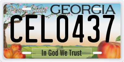 GA license plate CEL0437