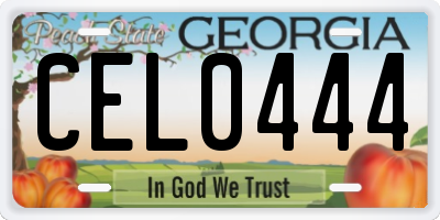 GA license plate CEL0444