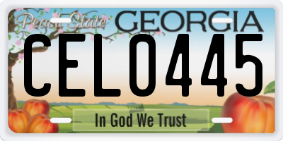 GA license plate CEL0445