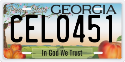 GA license plate CEL0451