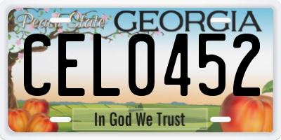 GA license plate CEL0452