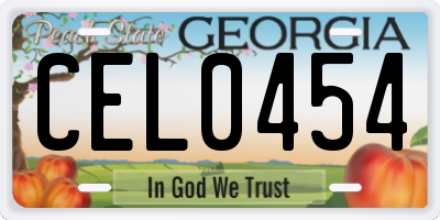 GA license plate CEL0454
