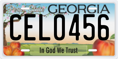 GA license plate CEL0456