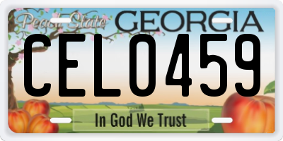 GA license plate CEL0459