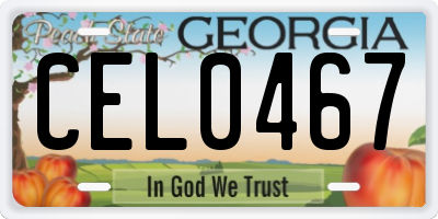 GA license plate CEL0467