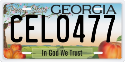 GA license plate CEL0477