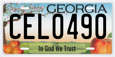 GA license plate CEL0490