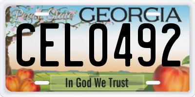 GA license plate CEL0492