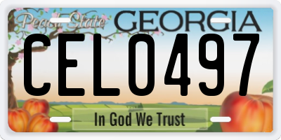 GA license plate CEL0497