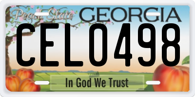 GA license plate CEL0498