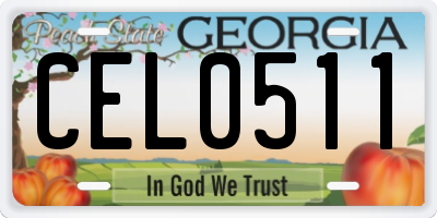 GA license plate CEL0511