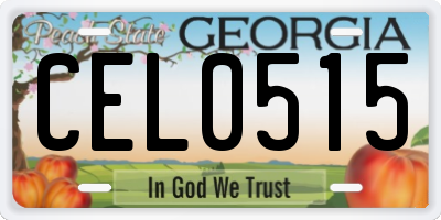 GA license plate CEL0515