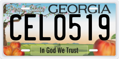GA license plate CEL0519