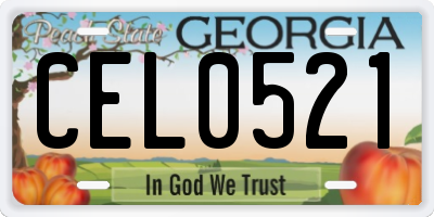 GA license plate CEL0521