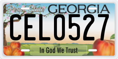 GA license plate CEL0527