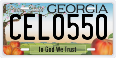 GA license plate CEL0550