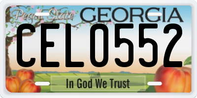 GA license plate CEL0552