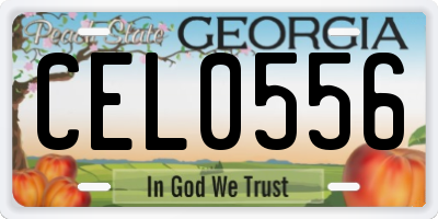 GA license plate CEL0556